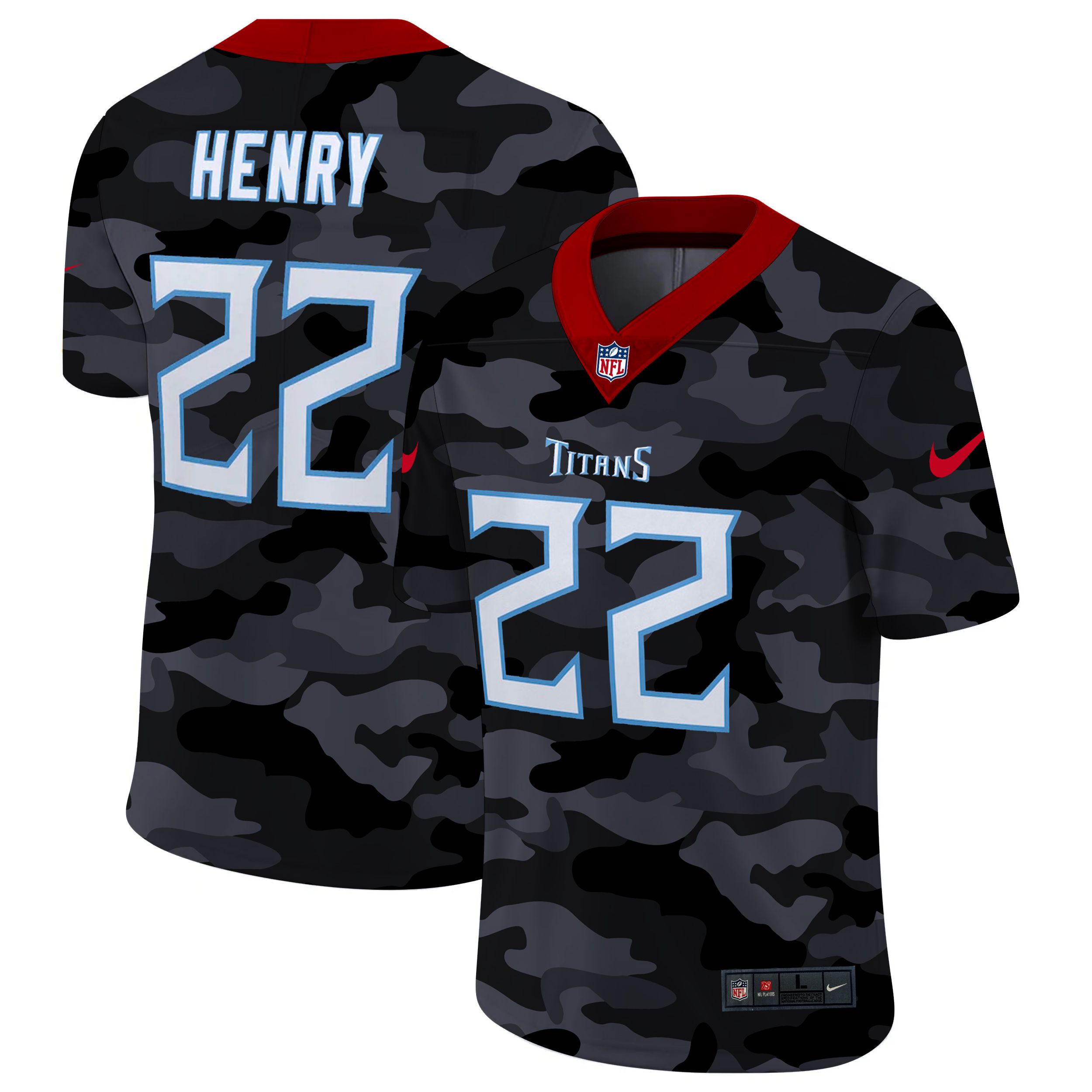 Men Tennessee Titans #22 Henry 2020 Nike 2ndCamo Salute to Service Limited NFL Jerseys->tennessee titans->NFL Jersey